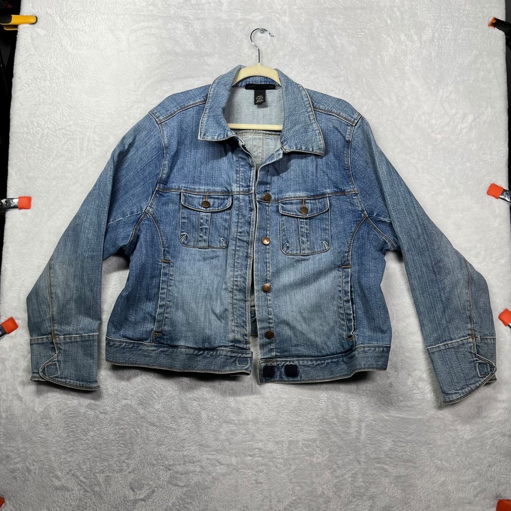 Venezia Trucker Jacket Women's Blue Denim Stretch Long Sleeve Classic - 22/24